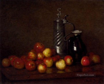 Manzanas con jarra y jarra bodegones Joseph Claude Bail Pinturas al óleo
